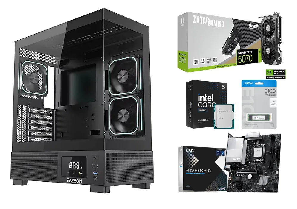 *sıfır*ıntel Core Ultra 5 245KF/RTX 5070/1 TB SSD/16 GB DDR5 RAM/ 750 W Power Supply