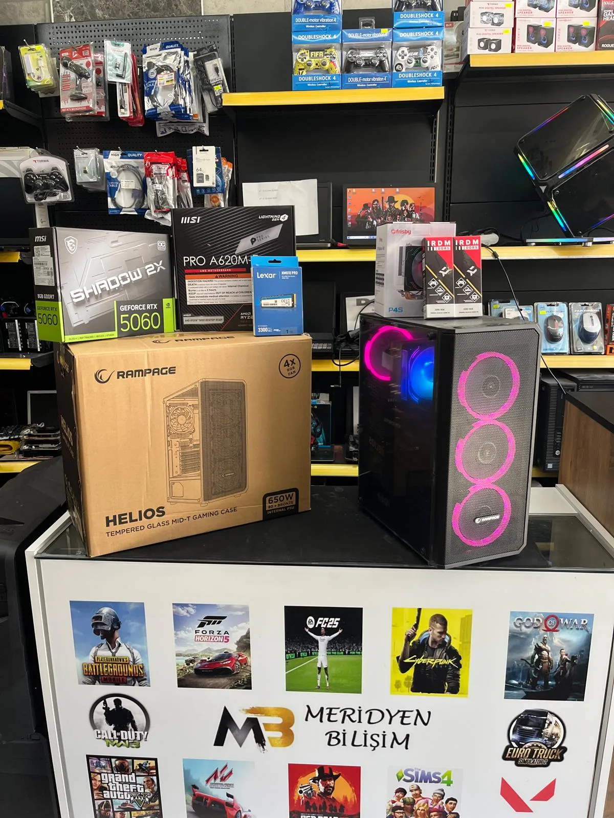 SIFIR RYZEN 5 7500F İŞLEMCİ 32 GB RAM 8 GB RTX 5060 E.KARTI PC